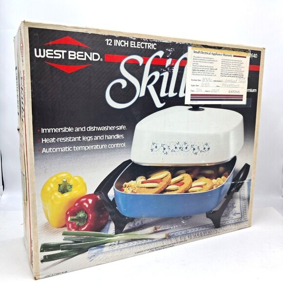 West Bend SilverStone 12" Electric Skillet #72640Z Vintage NOS Unused In Box - Picture 1 of 10